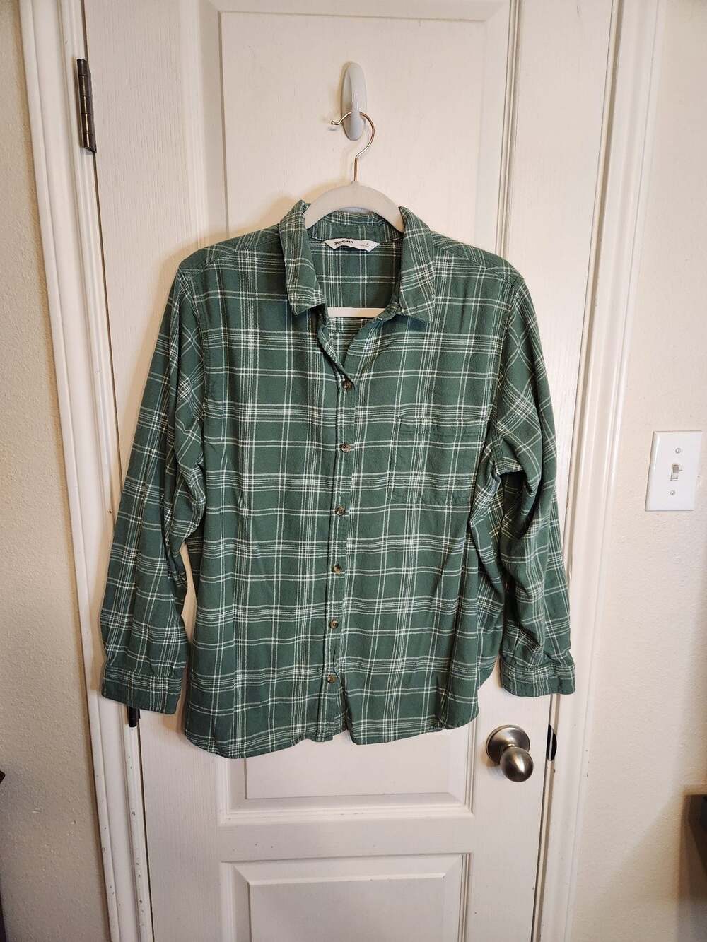 Sonoma Goods For Life Green Plaid Long Sleeve Button-Down Shirt